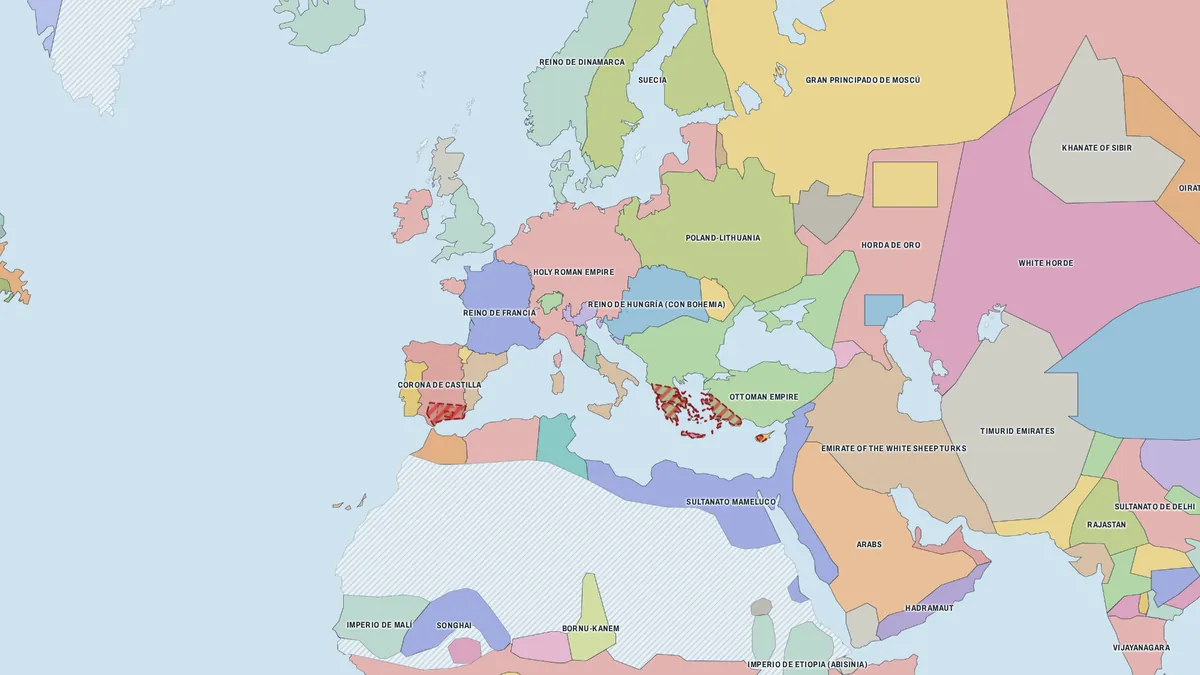 Mapa del mundo en 1492